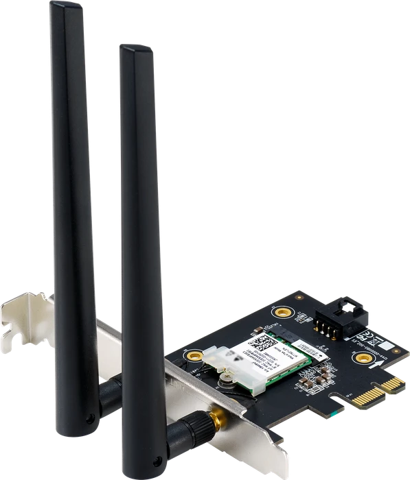 ASUS PCE-AXE5400, AXE5400, 2.4GHz/5GHz/6GHz WLAN, Bluetooth 5.2 LE, PCIe x1