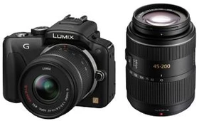 Panasonic Lumix DMC-G3 schwarz mit Objektiv Lumix G Vario 14-42mm 3.5-5.6 ASPH OIS und Lumix G Vario 45-200mm 4.0-5.6 OIS