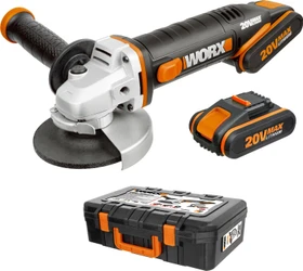 Worx 20V PowerShare Akku-Winkelschleifer inkl. Koffer + 2 Akkus 2.0Ah