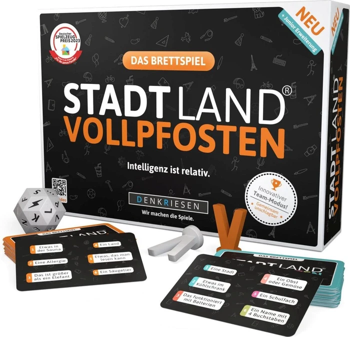 Stadt Land Vollpfosten - Das Brettspiel - inkl. Junior Erweiterung