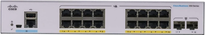 Cisco Business 350 Desktop Gigabit Managed Switch, 16x RJ-45, 2x SFP, 240W PoE+