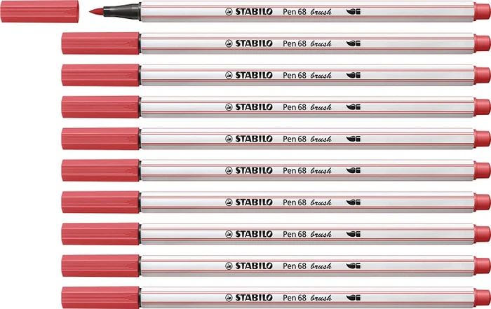 STABILO Pen 68 brush rostrot, 10er-Pack