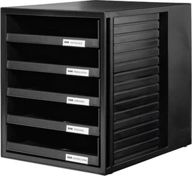 HAN Schrank-Set Schubladenbox, 5 Schubladen, A4, schwarz