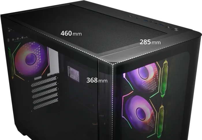 FSP S380-WA White, Glasfenster