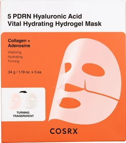 COSRX 5 PDRN Hyaluronic Acid Vital Hydrating Hydrogel Mask, 3 Stück