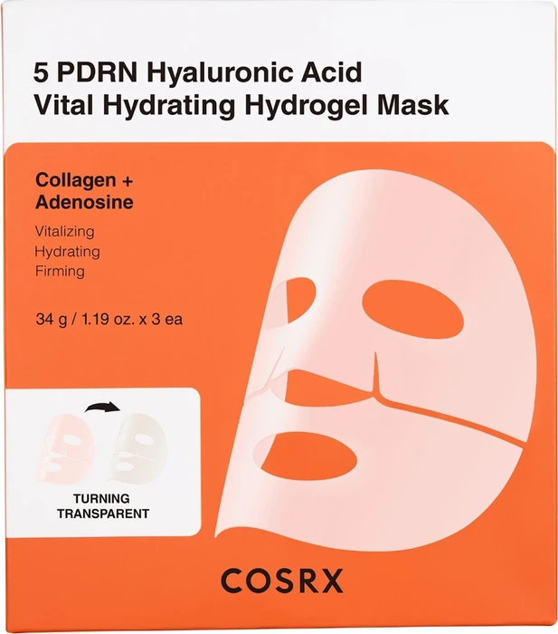 COSRX 5 PDRN Hyaluronic Acid Vital Hydrating Hydrogel Mask, 3 Stück