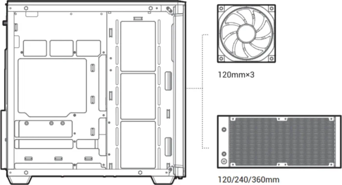 DeepCool CG590U 5F, schwarz, Glasfenster