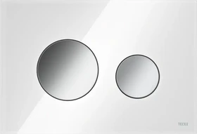 TECE TECEloop WC-Betätigungsplatte Glas für Zweimengentechnik 220x150x11mm Glas weiß glänzend, Tasten chrom glänzend