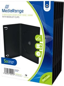 MediaRange DVD-Hülle für 1 Disc, schwarz, 5 Stück