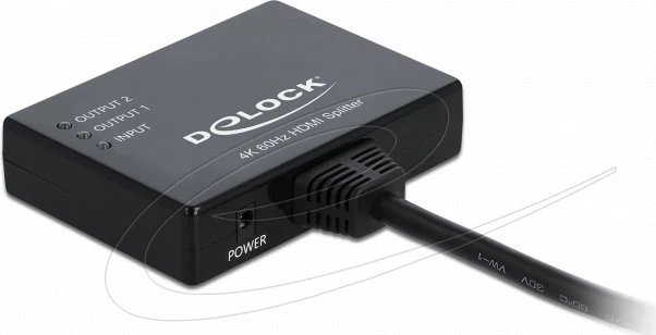 DeLOCK HDMI Splitter 1x HDMI In, 2x HDMI Out 4K 60 Hz