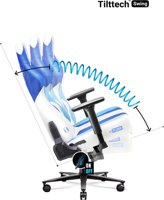Diablo Chairs X-Player 2.0 Kids Gamingstuhl, blau/weiß