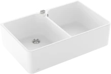Villeroy & Boch Spülstein 80 X Doppelspüle mit Ablauffernbedienung stone white