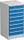 Treston Serie 70 Schubladenschrank, 9 Schubladen, lichtgrau/blau, Container