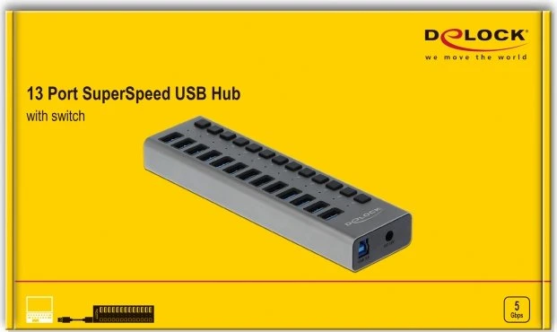 DeLOCK USB-Hub, 13x USB-A 3.0, USB-B 3.0 [Buchse]