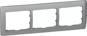 Legrand Pro21 Galea Rahmen 3-fach waagrecht, soft aluminium