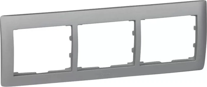 Legrand Pro21 Galea Rahmen 3-fach waagrecht, soft aluminium