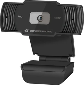 Conceptronic Amdis 1080P Full HD Webcam mit Mikrofon V2 schwarz
