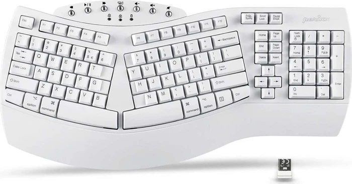 Perixx Periboard-612W, weiß, USB/Bluetooth, US