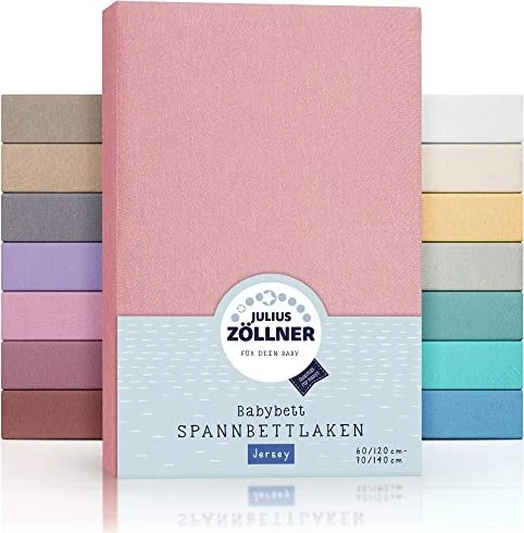 Julius Zöllner Spannleintuch für Babybett Jersey 70x140cm rosa