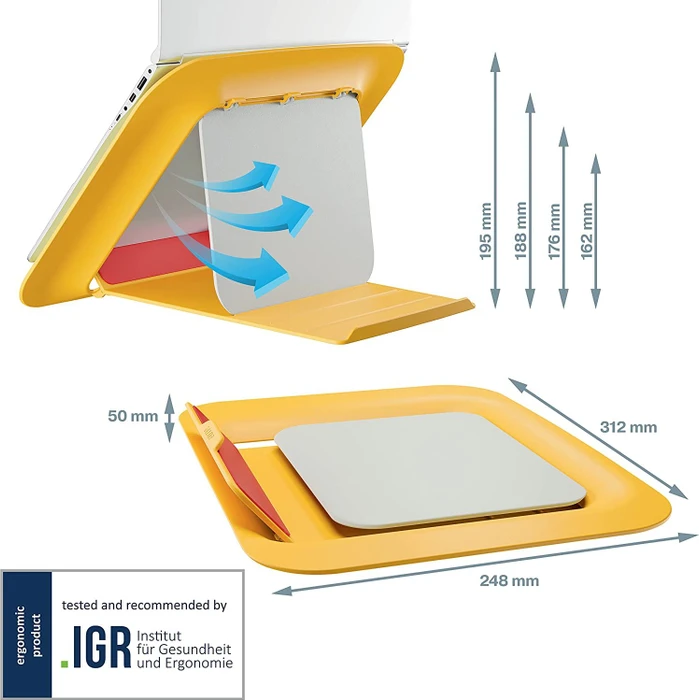 Leitz Ergo Cosy, Notebook-Stand bis 17", gelb