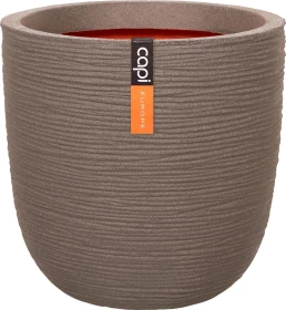 Capi Topf Kugel Rib Blumentopf 43cm warmes taupe