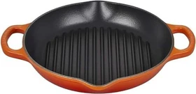 Le Creuset Grillpfanne aus Gusseisen hoch rund 25cm ofenrot