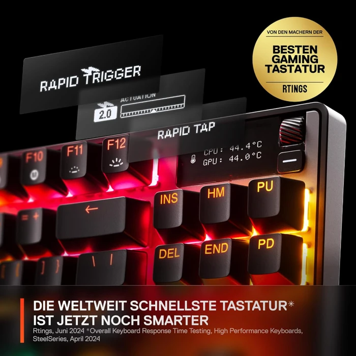 SteelSeries Apex Pro TKL Wireless Gen 3, schwarz, OmniPoint 3.0, USB/Bluetooth, DE