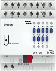 Theben JM 4 T 24V KNX 4-fach, 6A, 4TE REG, Jalousieaktor (4940260)
