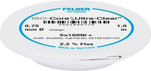 Felder ISO-Core Ultra-Clear Sn100Ni+ Sn99,25Cu0,7Ni Lötzinn 0.75mm