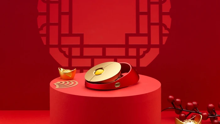 Rapoo Ralemo Air 1 Multi-mode Wireless Charging Mouse gold/rot, USB/Bluetooth