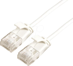 Roline / Secomp DataCenter Slim Patchkabel, Cat6a, U/UTP, RJ-45/RJ-45, 1.5m, weiß