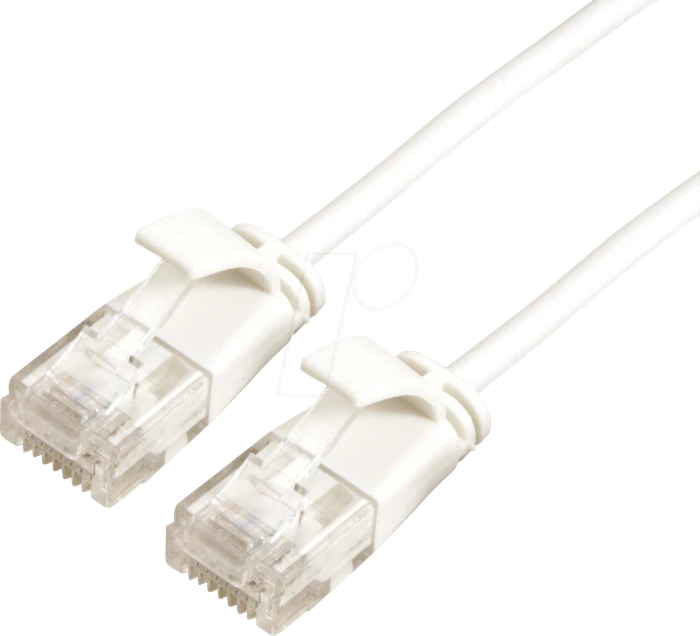 Roline / Secomp DataCenter Slim Patchkabel, Cat6a, U/UTP, RJ-45/RJ-45, 1.5m, weiß