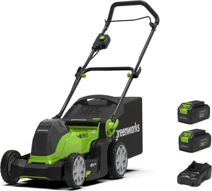 Greenworks Tools G24X2LM41 Akku-Rasenmäher inkl. 2 Akkus 2.0Ah