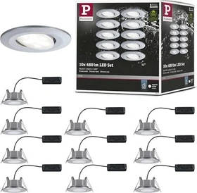 Paulmann LED Calla rund 6W Einbauleuchte chrom matt, 10 Stück