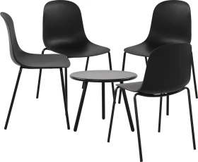 CLP Berdin Gartenmöbel-Set schwarz, 5-tlg.