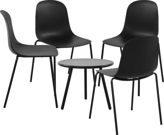 CLP Berdin Gartenmöbel-Set schwarz, 5-tlg.