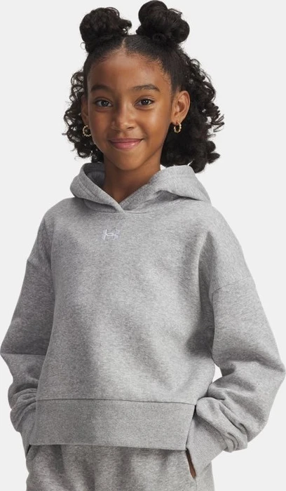 Under Armour Rival Fleece Crop Hoodie mod grey light heather/white (Junior)