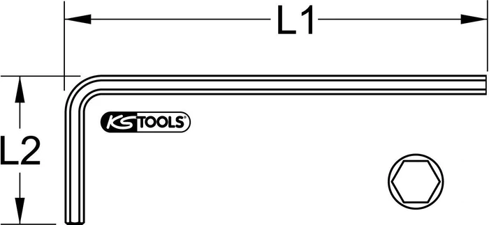 KS Tools Innensechskant Winkelschlüssel, 5x80mm