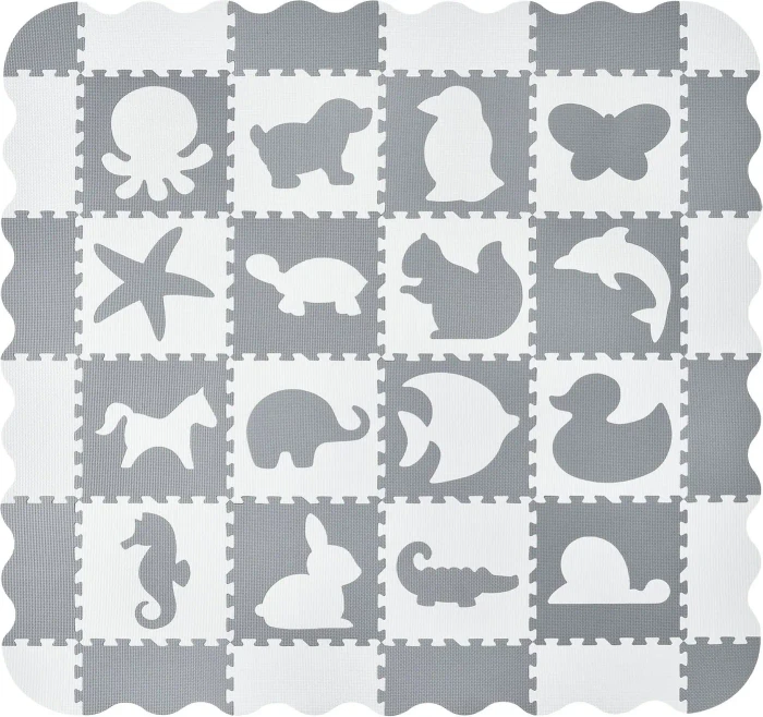 Juskys Spielmatte Puzzle 150x150cm 36-tlg. weiß