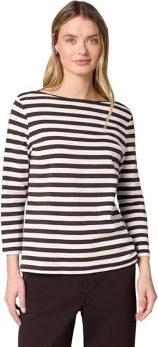 Street One Gestreiftes Shirt langarm molten earth (Damen)