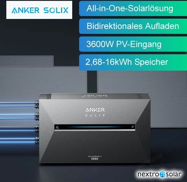 Anker SOLIX Solarbank 3 E2700 Pro mit 4x BP2700, 13.44kWh (A17C5)