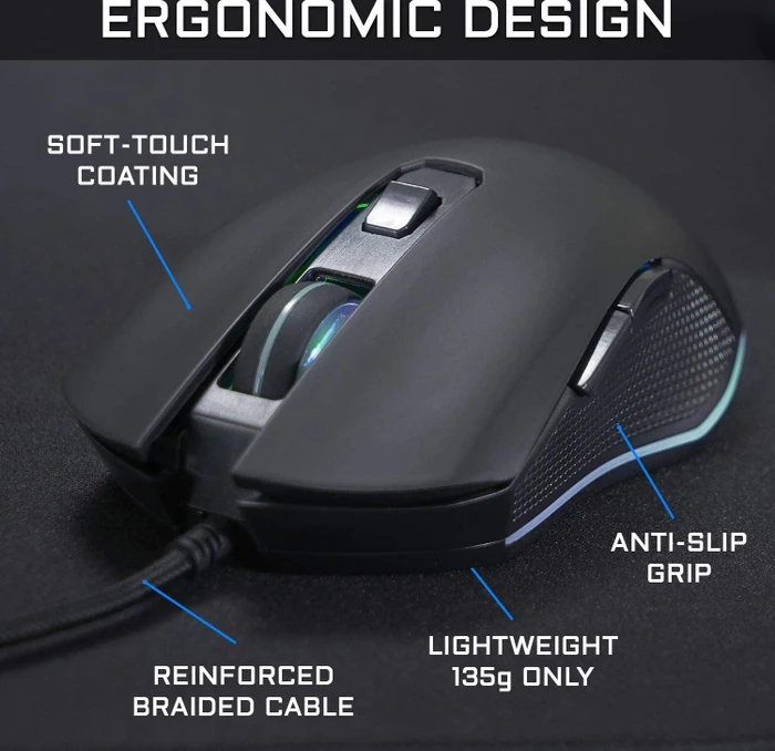 The G-Lab Kult Helium Gaming Mouse, schwarz, USB