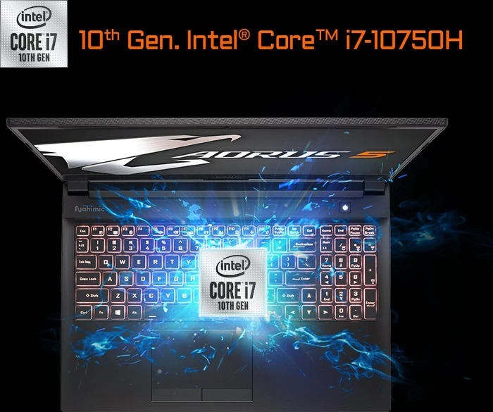 GIGABYTE AORUS 5, Core i7-10750H, 16GB RAM, 512GB SSD, GeForce RTX 2060, DE
