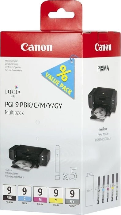 Canon Tinte PGI-9PBK/C/M/Y/GY Multipack