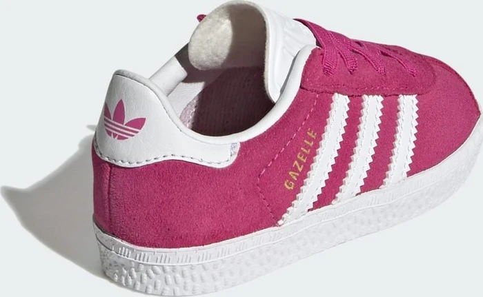 adidas Gazelle Comfort Closure Elastic Laces semi lucid fuchsia/cloud white/gold metallic (Junior)
