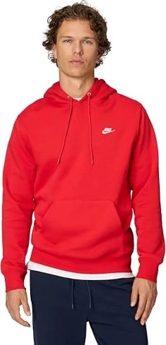 Nike Club Fleece Hoodie university red/white (Herren)