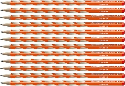 STABILO EASYgraph S Bleistift HB graphit, orange, Rechtshänder, 12er-Pack