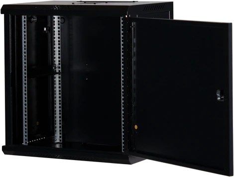 Rockstable 19" Wandschrank 12HE, Stahltür, IP2X, schwarz, 440mm tief