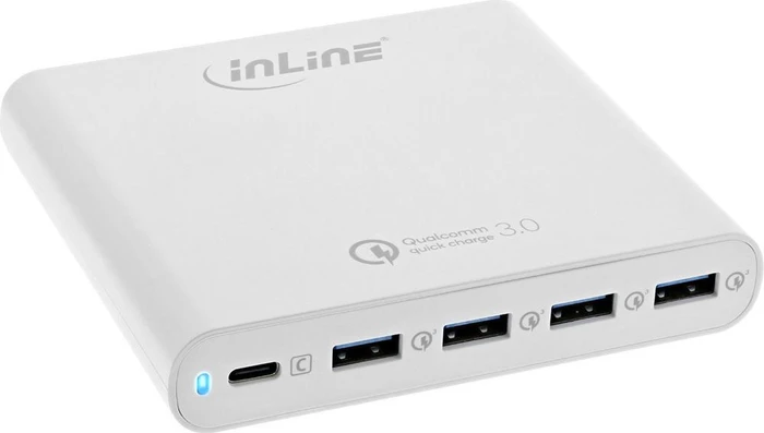 InLine Quick Charge 3.0 USB-A/USB-C Notebook-Ladegerät weiß