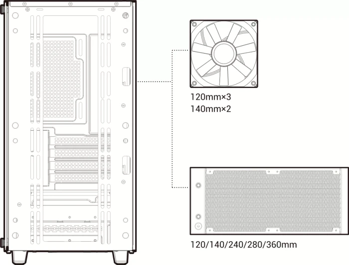DeepCool CC360 ARGB, weiß, Glasfenster